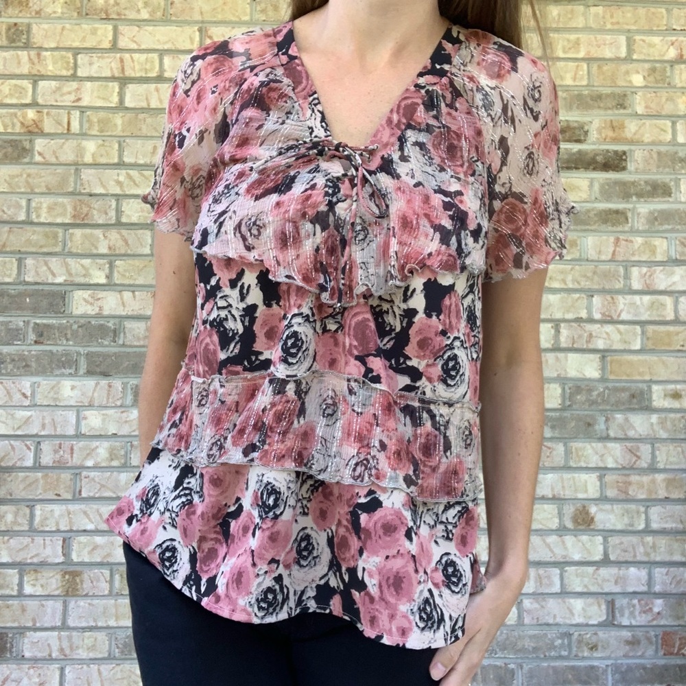 Lucky Brand Rose Print Top